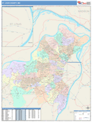 St. Louis County, MO Digital Map Color Cast Style